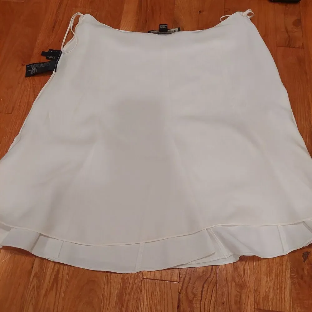 Ralph Lauren Black Label White Viscose/Acetate Silk Lining A-Line Skirt Sz 6